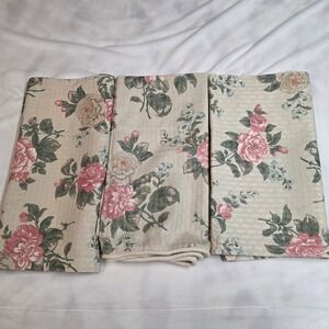 Martha Stewart Valance set of 3, Floral 18"x 80" pink, cream, green, cottagecore